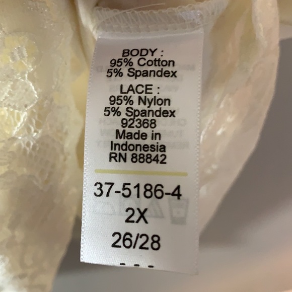 Women’s Within Cami Sz 2X women’s plus Size ivory cotton stretch lace trim boho - Picture 11 of 12